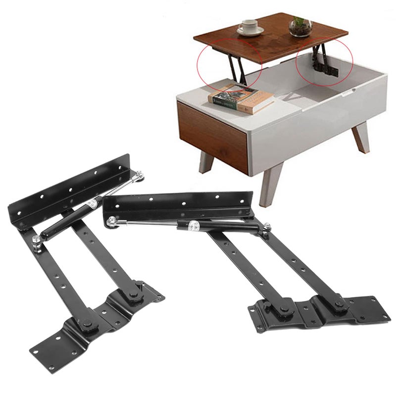 Garosa 1Pair Gas Hydraulic Folding up Top Table Coffee Table Lifting Frame Desk Mechanism Hardware Fitting Hinge Spring Standing Desk Frame Rack Hinge Rack Bracket - Image 3